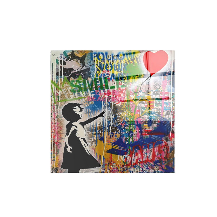 Wallity Pintura Decorativa de Vidrio Templado Multicolor 70 x 70 cm Wallity Pintura Decorativa de Vidrio Templado Multicolor 70 x 70 cm